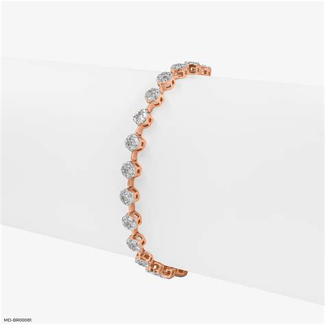 Hexagon Round Tennis Diamond Bracelets 18K Rose Gold – Maiora Diamonds