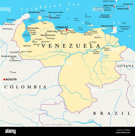 Venezuela Political Map Stock Photo - Alamy