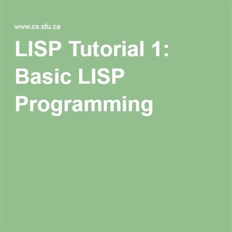 Image result for Lisp Programming Language Tutorial