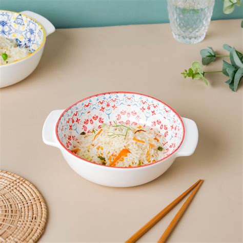 Mandala Red Floral Baking Dish With Handle 8.5 inch Online - Premium ...