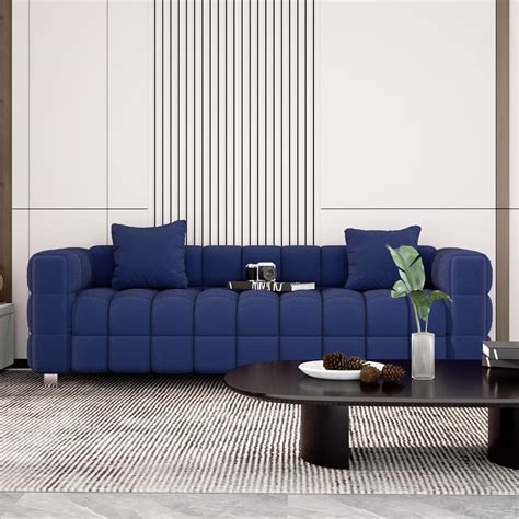 Buy Dolonm Modern Sofa Couch with Metal Legs Upholstered Tufted 3 ...