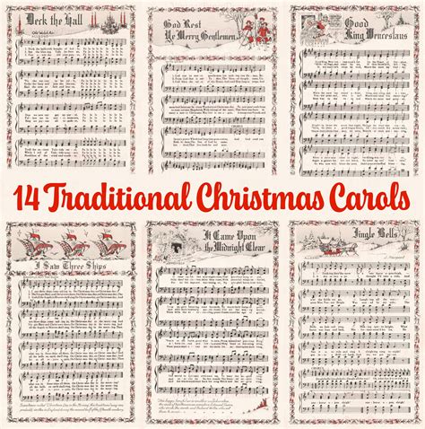 Vintage Printable Christmas Carol Sheet Music PDF • Traditional Advent ...