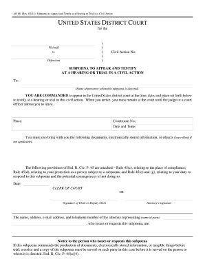 2014-2026 Form US Court AO 88 - Blank Fillable Template | Fill Out ...