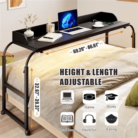 HWB Over Bed Desk with Auto-Sensor LED Lights,Over India | Ubuy