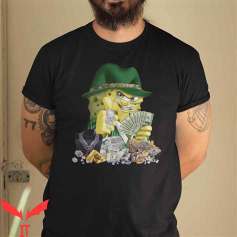 Spongebob Gangster T-Shirt Rich Spongebob Funny Tee Shirt