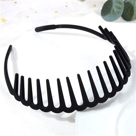 (Pack of 3 Pcs), Women Headband Resin Hair Hoop Teeth Comb Hairband Non ...
