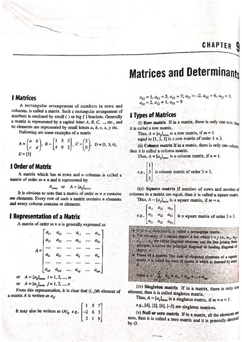 Matrices and Determinants - BSC Mathematics - Studocu