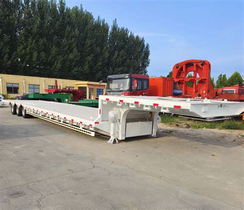 Factory Custom 40 Ton 40 Foot Gooseneck Low Bed Semi-Trailer Truck ...