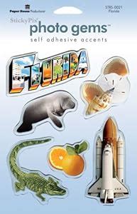 Paper House Productions TRSTRS-21E Travel Resin Stickers, Florida ...