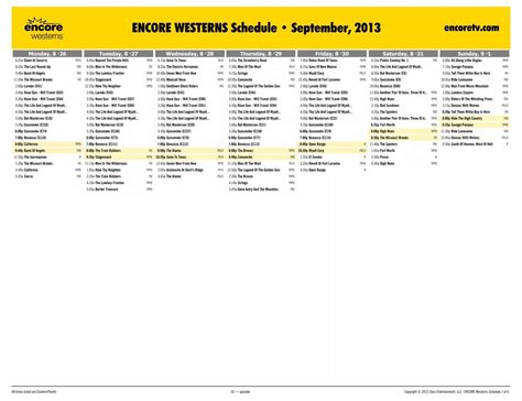 ENCORE WESTERNS Schedule - September, 2013 - Starz