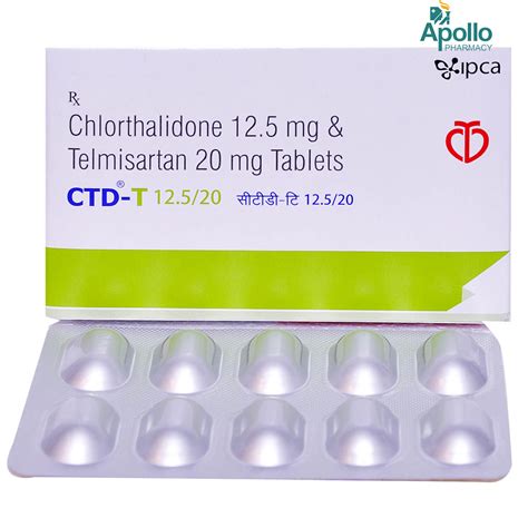 CTD-T 12.5 mg/20 mg Tablet 10's Price, Uses, Side Effects, Composition ...