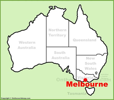 Melbourne location on the Australia Map - Ontheworldmap.com