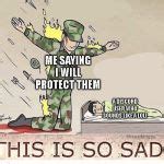 Soldier protecting sleeping child Meme Generator - Imgflip