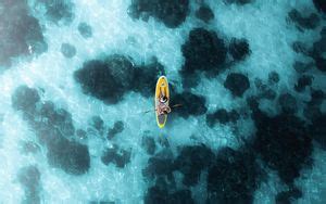 Wallpaper boat, ocean, aerial view, waves hd, picture, image