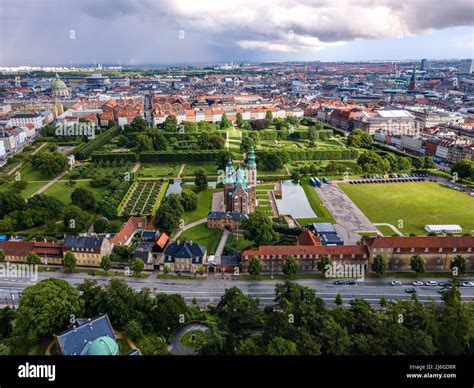 Beautiful aerial view of the delish city of Copenhagen the capital of Denmark, it's impressive ...