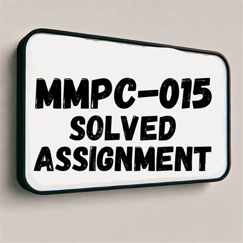 MMPC-015 Solved Assignment 2025-26 | IGNOU Assignment PDF Download ...