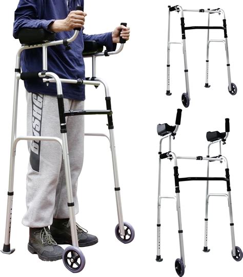 Amazon.com: Stand Up Walkers for Seniors with 2 Wheels, 8 Height-Adjustable, Platform Walker ...