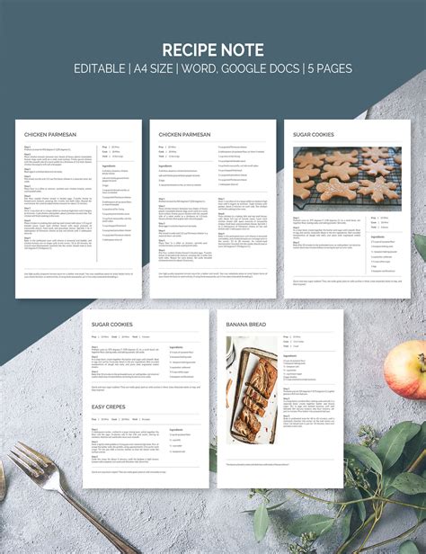Recipe Book Template Google Docs