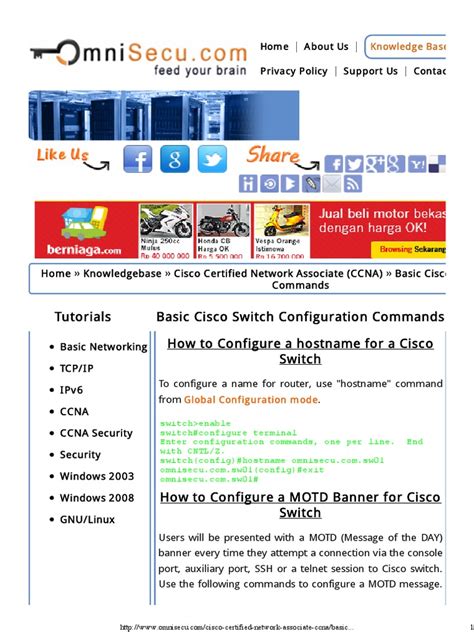 Image result for Basic Configuration Command Switch