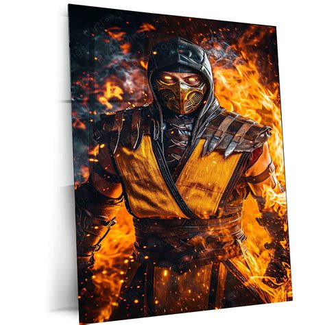 Scorpion from Mortal Kombat - Full-Body Artwork with Flowing Eyes ...