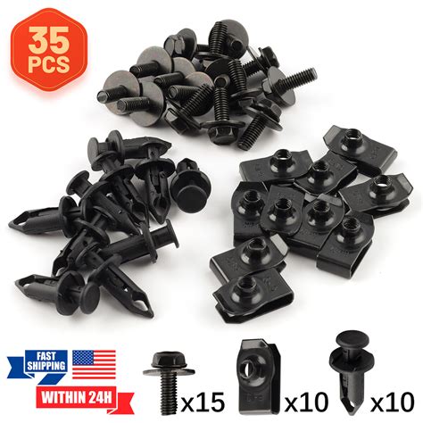 Bumper Clips 100-Piece Car Clip Fastener Kit - Splash Shield Bolts ...