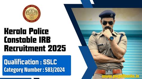 Kerala Police Constable IRB Recruitment 2025 - Latest Notification 583/ ...