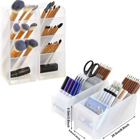 Bengvo Translucent White Pen Stand for Office and School, Pend Holder ...