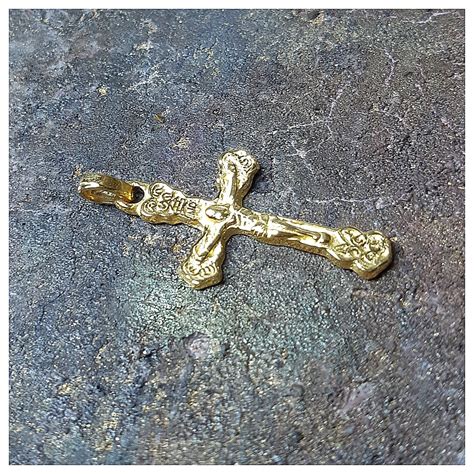 24k Solid Gold Crucifix Cross Pendant Pure Gold Pc4 by - Etsy