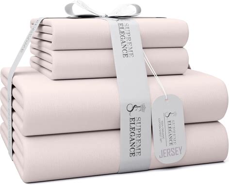Amazon.com: SUPREME ELEGANCE King Size Jersey Knit Sheet Set, 4Pc Super ...