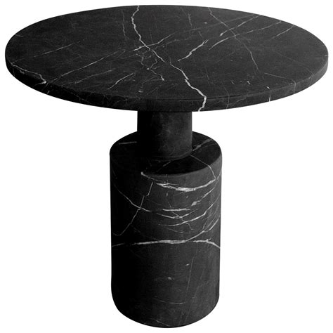 Pedestal Black Marble Side Table For Sale at 1stDibs | black marble end ...