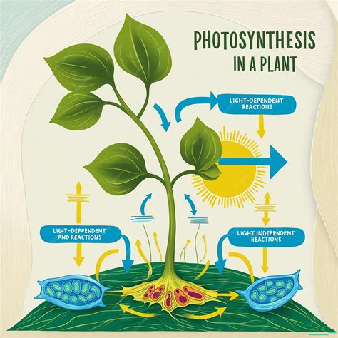 Diagram showing process of photosynthesis in plant | Premium AI-generated image