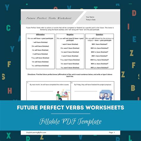 Future Perfect Practice Worksheets 的图像结果