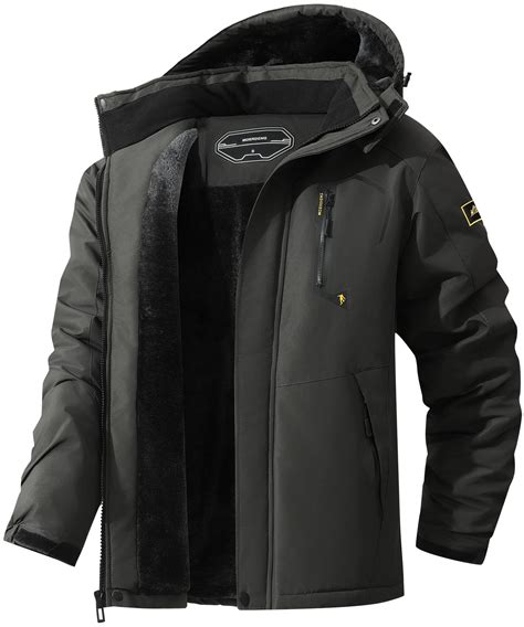 MAOYSSEN Men's Ski Jacket Warm Winter Snow Coat Waterproof Mountain ...