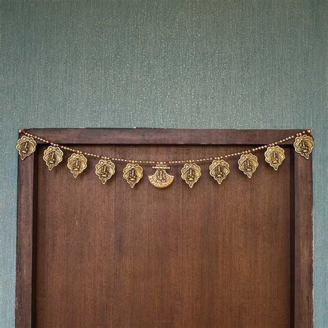 Buy Antique Brass Laxmi Ganesha Bandhanwar Online in India - Mypoojabox.in