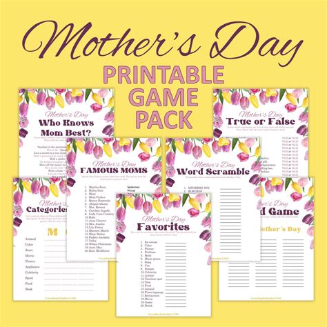 Mother's Day Trivia Games Bundle: Printable Family Fun (PDF) - Etsy
