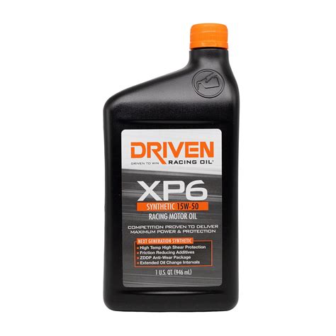 XP6 Synthetic Racing Oil, 15W-50 Quart – Driven Racing Oil