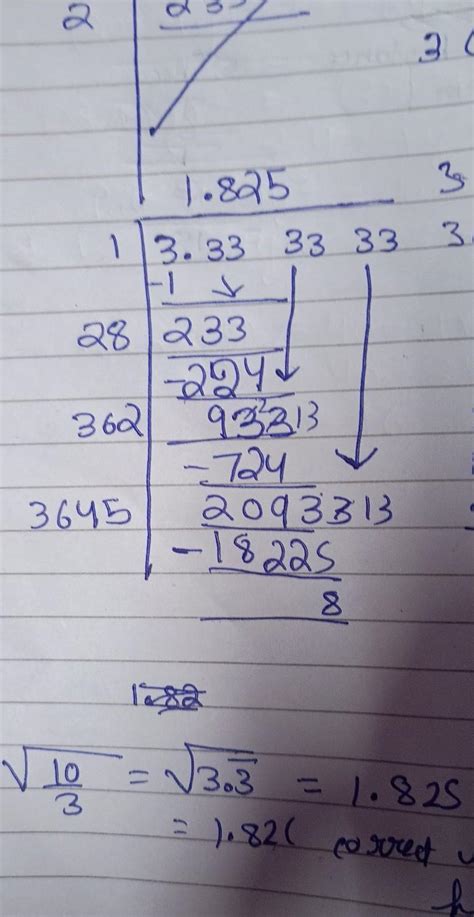 the square root of 10/3 correct upto two decimal places is - Brainly.in