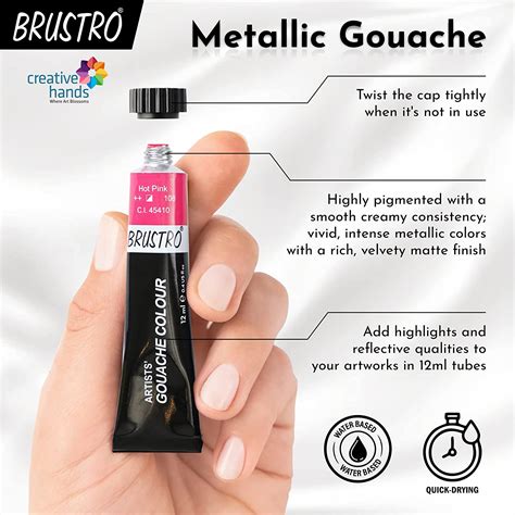 Brustro Artists Metallic Gouache Set of 18 x 12ml – SATYAM STATIONERS