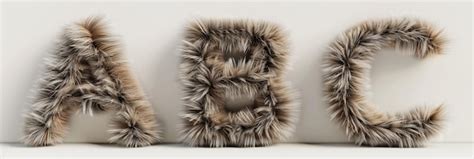毛皮の文字 三次元アルファベットフォント 動物の毛の質感でレンダリング | Premium AI生成画像