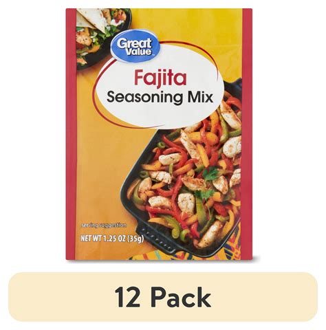 (12 pack) Great Value Fajita Seasoning Mix, 1.25 oz - Walmart.com