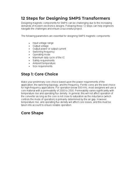 Image result for SMPS Transformer Design Tutorial