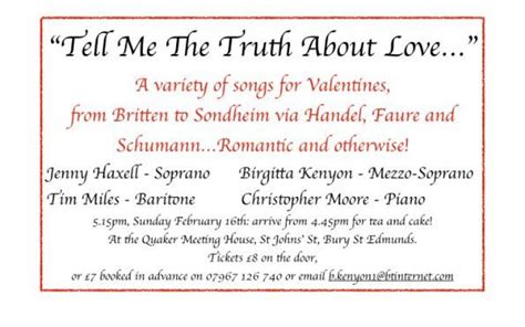 Tell Me The Truth About Love