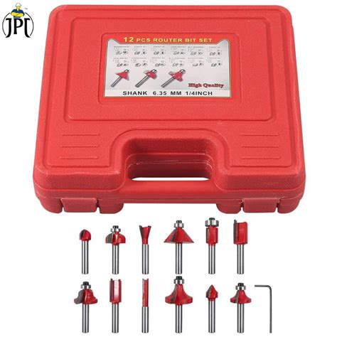 Buy JPT 1/4" Premium Quality 12-Piece Router Bit Set Online