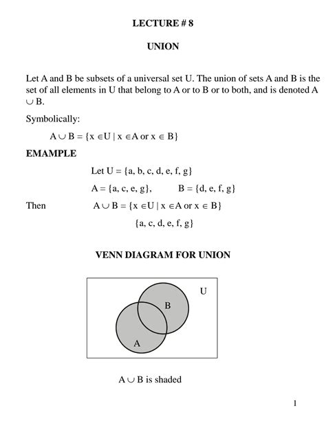 Image result for Discrete Math Union and Intersection