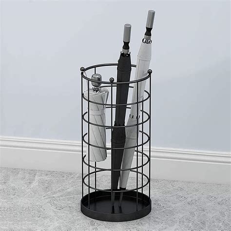 Umbrella Holder with Removable Drip Tray and 8 Hooks,Antique Metal ...