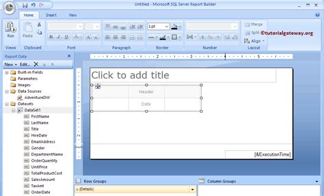 Image result for SSRS Report Builder Examples