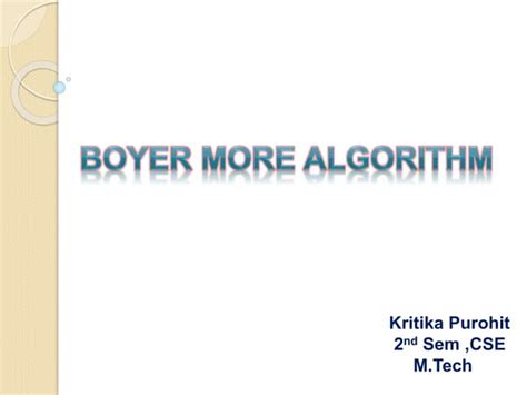 Image result for Boye Moree Algorithm