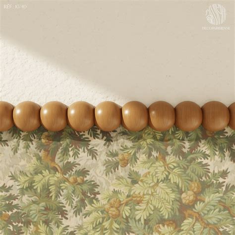 Lot 5 Moulures Décoratives Perle Brut - 100 x 4 cm - Bois de hêtre ...