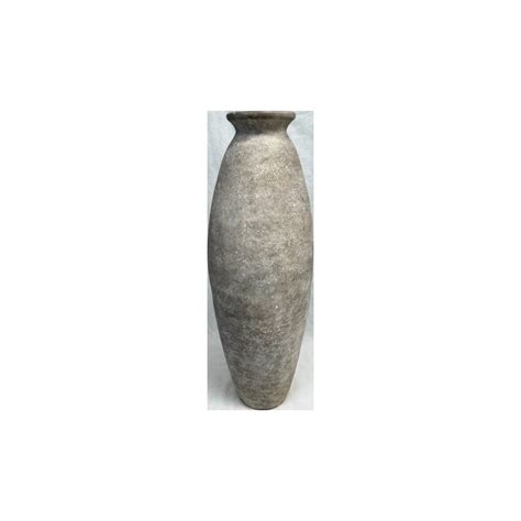 Large Stone Liso Ceramic Floor Vase 14"W x 42"H | Steinhafels