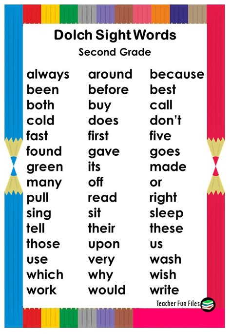 Dolch Words List Printable at Samuel Massey blog